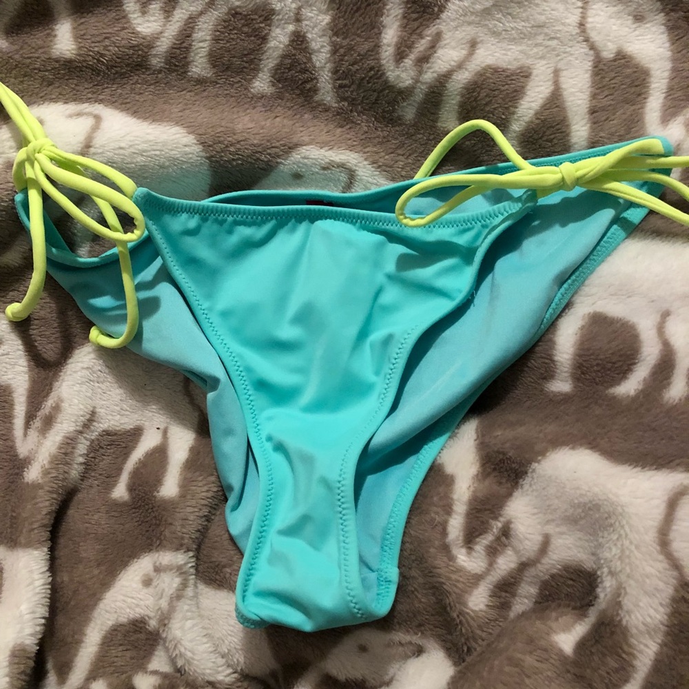 Turquoise and yellow VS bathing suit bottoms